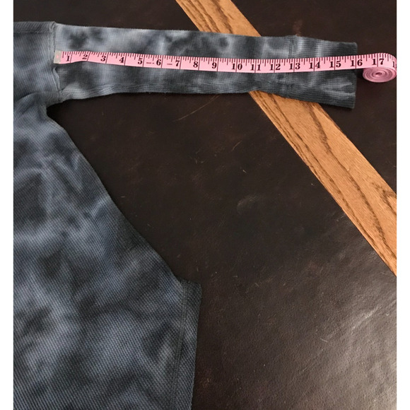 Anthropologie Maeve Ainsley Cowl Neck Gray/Black Tie Dye Thermal Top - EXSM - Picture 6 of 11